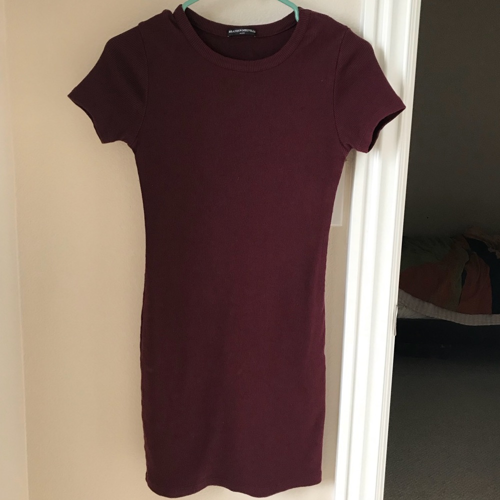 Brandy Melville Maroon Bodycon Dress